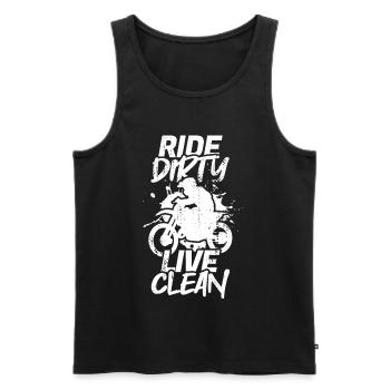 Ride Dirty Live Clean - Débardeur bio Premium Homme - noir - Devant - Michal (187cm)