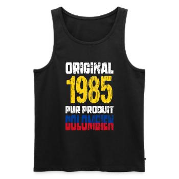 40. Jahrestag - Original - 1985 - Kolumbianisch - Männer Premium Bio Tank Top - Schwarz - Vorne - Michal (187cm)
