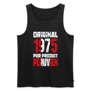 50. Jubiläum - Original 1975 - Peruanisch - Männer Premium Bio Tank Top - Schwarz - Vorne - Michal (187cm)