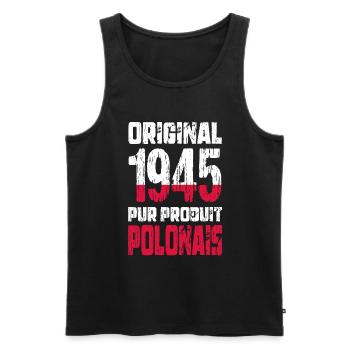 80. Geburtstag - Original 1945 - Polnisch - Männer Premium Bio Tank Top - Schwarz - Vorne - Michal (187cm)