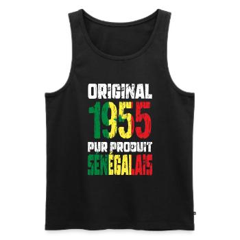 70th Anniversary - Original 1955 - Senegalese - Men's Premium Organic Tank Top - black - Front - Michal (187cm)