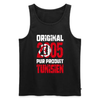 20th Anniversary - Original 2005 - Tunisian - Men's Premium Organic Tank Top - black - Front - AI Model Male 178 light (178cm)
