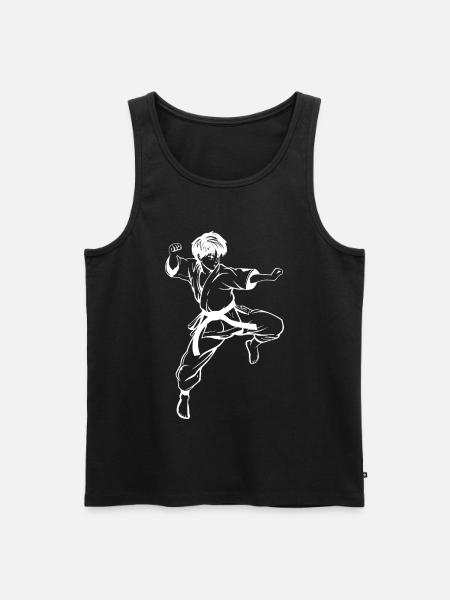 Karate Boy Sketch - Men's Premium Organic Tank Top - black