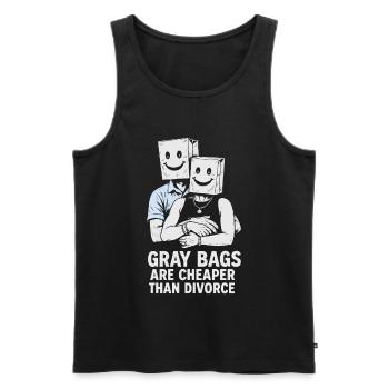 Humorvolles graues Taschenpaar Sweatshirt Design - Männer Premium Bio Tank Top - Schwarz - Vorne - AI Model Male 178 light (178cm)
