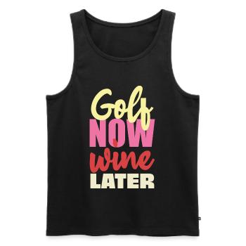 Gold Now Wine Later - Men's Premium Organic Tank Top - black - Front - AI Model Male 178 light (178cm)