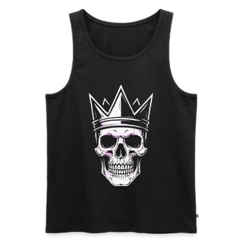 Skull King Totenkopf Krone Motiv - Männer Premium Bio Tank Top - Schwarz - Vorne - Michal (187cm)