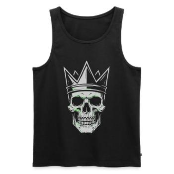 Krone Totenkopf Motiv für Skull und Rock Fans - Männer Premium Bio Tank Top - Schwarz - Vorne - Michal (187cm)