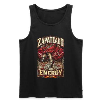 Flamenco Zapateado Energy - Débardeur bio Premium Homme - noir - Devant - AI Model Male 178 light (178cm)