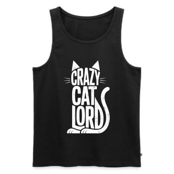 Cat Lord Shirt with Cat Ears - Men's Premium Organic Tank Top - black - Front - AI Model Male 178 light (178cm)