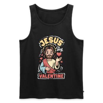 Retro Heart Valentine's Day Design Love - Men's Premium Organic Tank Top - black - Front - Michal (187cm)