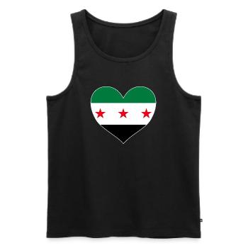 Cœur de Syrie avec drapeau syrien de la liberté - Débardeur bio Premium Homme - noir - Devant - AI Model Male 178 light (178cm)