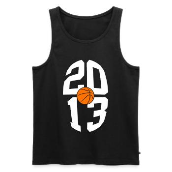 13E ANNIVERSAIRE DU BASKETBALL VINTAGE 2013 - Débardeur bio Premium Homme - noir - Devant - Michal (187cm)