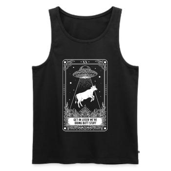 Lustiges Meme-Tarotkarten-Loser-Po-Witz - Männer Premium Bio Tank Top - Schwarz - Vorne - Michal (187cm)