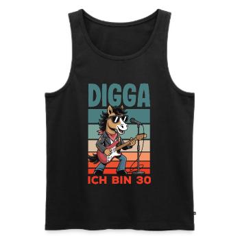 Digga Ich Bin 30 Pferd Rock - Männer Premium Bio Tank Top - Schwarz - Vorne - Michal (187cm)