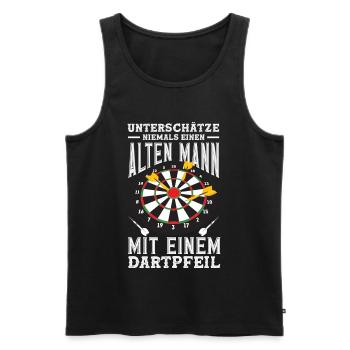 Lustige Darts Sprüche Darts Geschenke - Männer Premium Bio Tank Top - Schwarz - Vorne - Michal (187cm)
