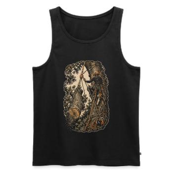 Baumpfleger Baumpflege - Männer Premium Bio Tank Top - Schwarz - Vorne - Michal (187cm)