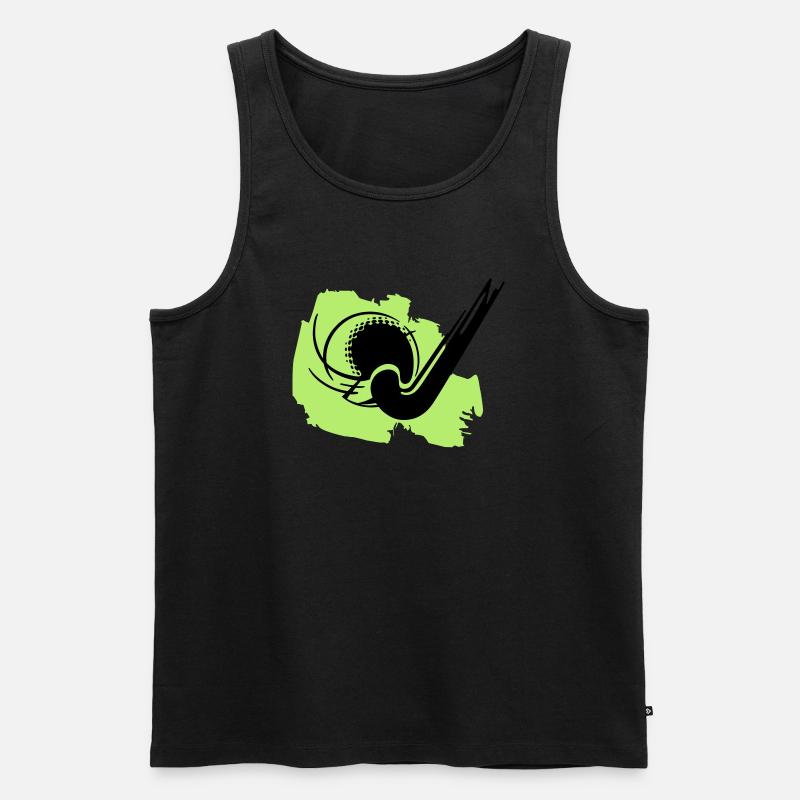 Hockeyschlaeger und Ball - Männer Premium Bio Tank Top - Schwarz