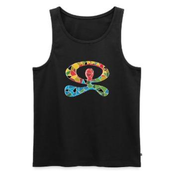 Indalo Bunt Gekachelt - Männer Premium Bio Tank Top - Schwarz - Vorne - AI Model Male 178 light (178cm)