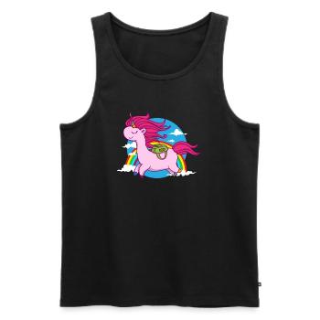 Unicorn T-Shirt - Men's Premium Organic Tank Top - black - Front - Michal (187cm)