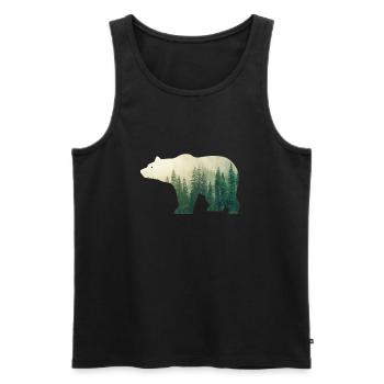 Aventure Outsider Outdoor Nature - Débardeur bio Premium Homme - noir - Devant - AI Model Male 178 light (178cm)