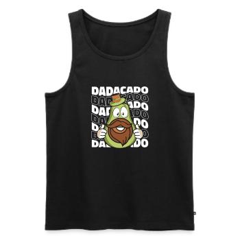Father Papa - Men's Premium Organic Tank Top - black - Front - Michal (187cm)