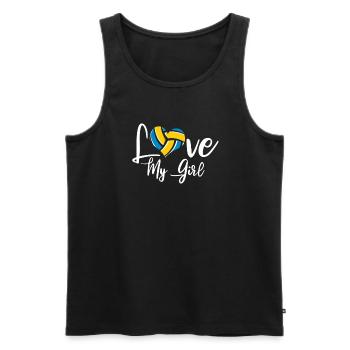 Volleyball Volleyball Joueur de volleyball Maman Love My Girl - Débardeur bio Premium Homme - noir - Devant - Michal (187cm)