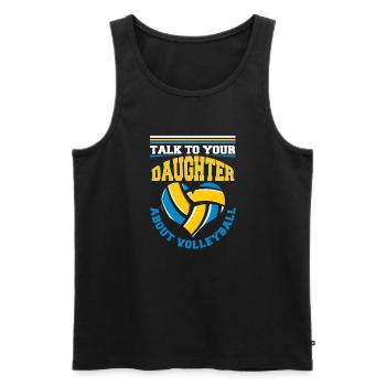 Volleyball Volleyballer Tochter - Männer Premium Bio Tank Top - Schwarz - Vorne - Michal (187cm)