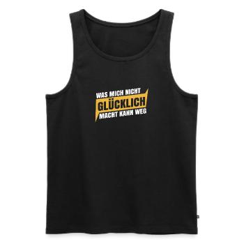 Schwarzer Humor Ironie - Männer Premium Bio Tank Top - Schwarz - Vorne - Michal (187cm)