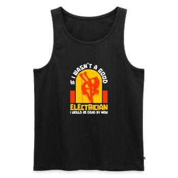 Electrician Electronics technician Construction electrician - Men's Premium Organic Tank Top - black - Front - Michal (187cm)