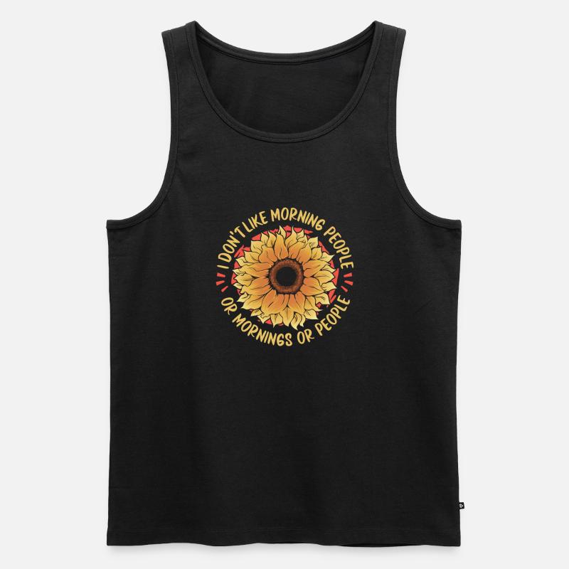 Sonnenblume - Männer Premium Bio Tank Top - Schwarz