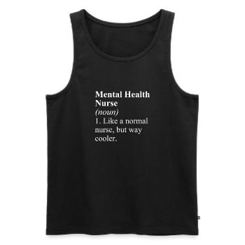 Nurse - Men's Premium Organic Tank Top - black - Front - Michal (187cm)