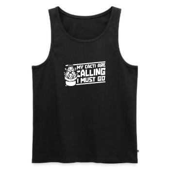 Cactus Garden Cactus - Men's Premium Organic Tank Top - black - Front - AI Model Male 178 light (178cm)