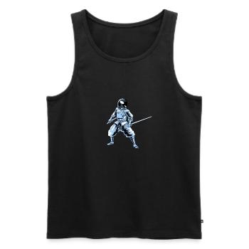 Ninja Astronaut - Männer Premium Bio Tank Top - Schwarz - Vorne - Michal (187cm)