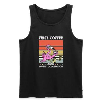 Flamingo Kaffee Sonnenbrille - Männer Premium Bio Tank Top - Schwarz - Vorne - Michal (187cm)