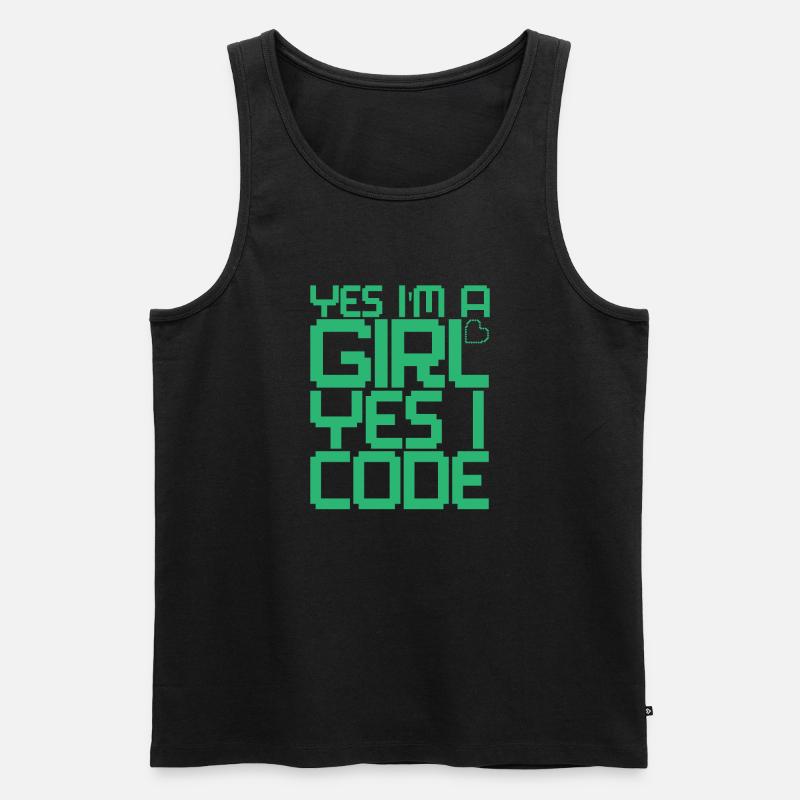 Développeur Coder Programmeur Girl - Débardeur bio Premium Homme - noir