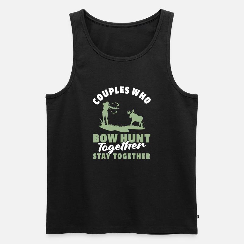Bogenjagd Bogenjäger Paar - Männer Premium Bio Tank Top - Schwarz