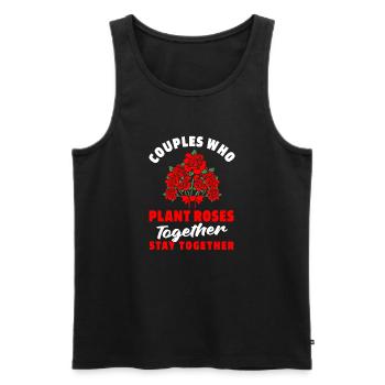 Rose Pair - Men's Premium Organic Tank Top - black - Front - Michal (187cm)