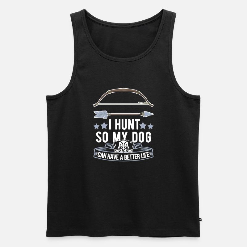 Bogenjagd Bogenjäger Hund - Männer Premium Bio Tank Top - Schwarz