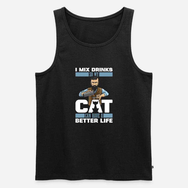 Bartender Bartender Cat Bartender - Men's Premium Organic Tank Top - black