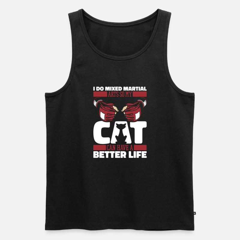 Mixed Martial Arts Katze - Männer Premium Bio Tank Top - Schwarz