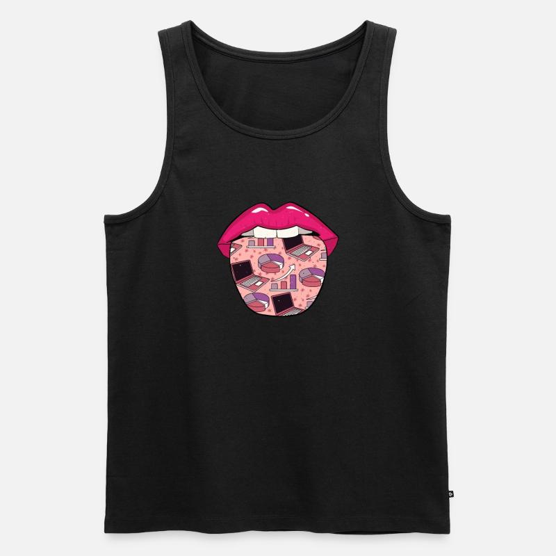 Data Science Data Analyst Lippen - Männer Premium Bio Tank Top - Schwarz