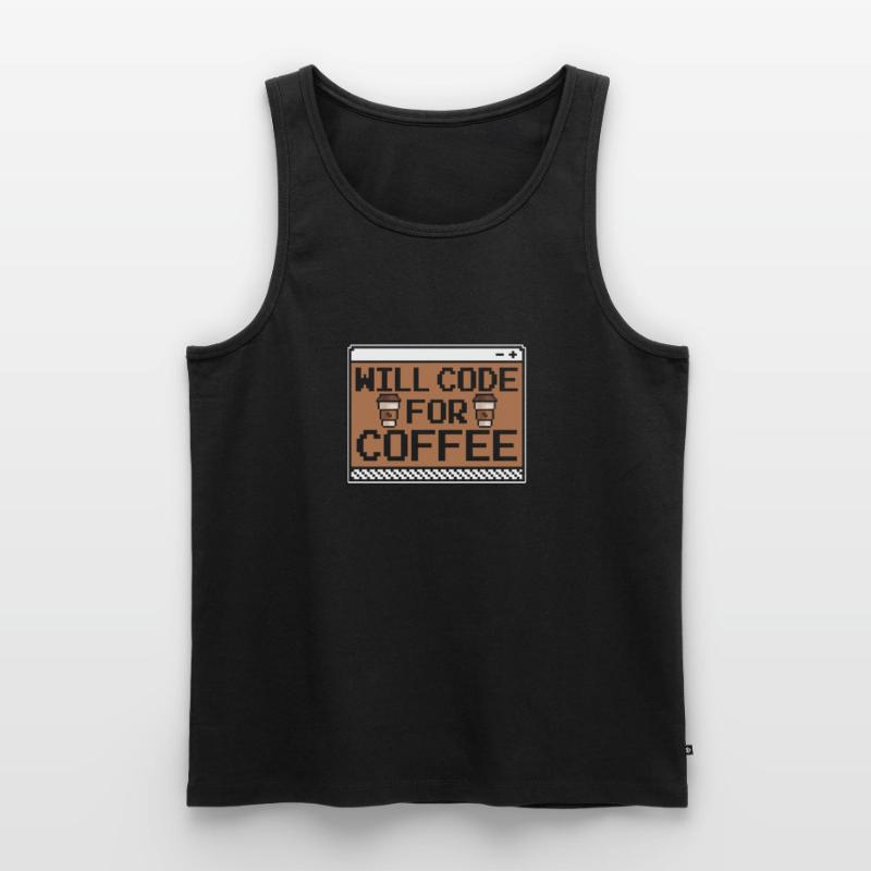 Developer Coder Programmer Coffee Débardeur bio Premium Homme