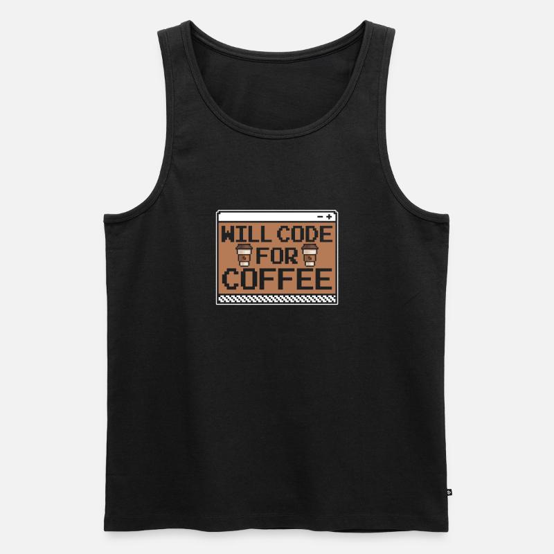 Developer Coder Programmer Coffee - Men's Premium Organic Tank Top - black
