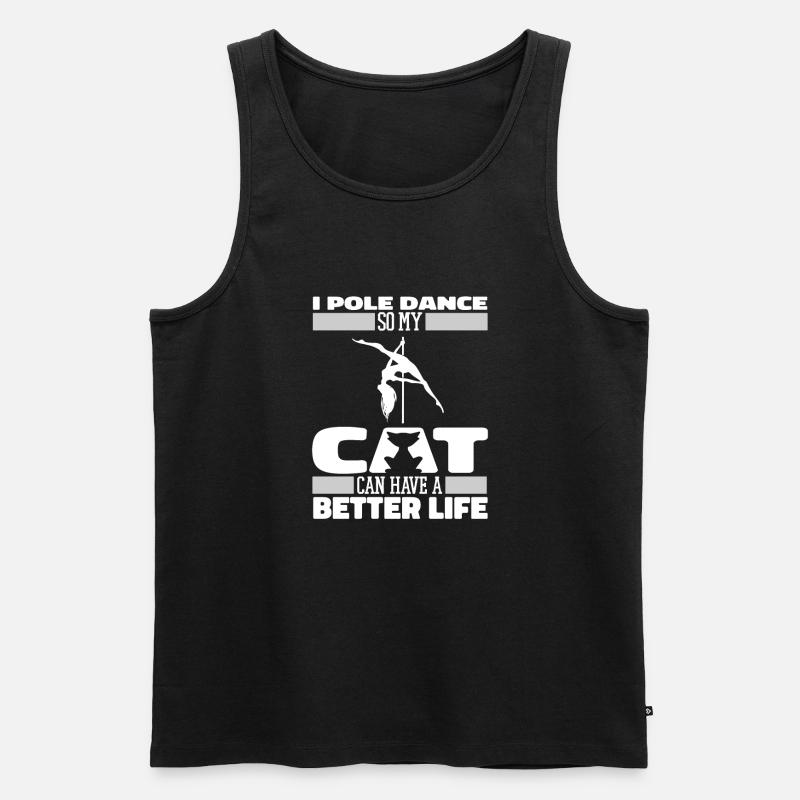 Pole Dancing Katze - Männer Premium Bio Tank Top - Schwarz