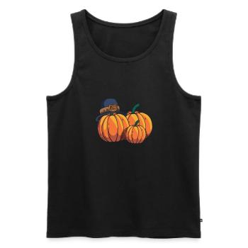 Thanksgiving Hat - Men's Premium Organic Tank Top - black - Front - Michal (187cm)