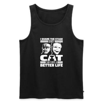 Theater Schauspieler Katze - Männer Premium Bio Tank Top - Schwarz - Vorne - Michal (187cm)