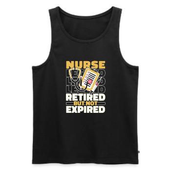 Retired nurse - Men's Premium Organic Tank Top - black - Front - Michal (187cm)