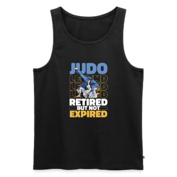 Retraités Judoka - Débardeur bio Premium Homme - noir - Devant - AI Model Male 178 light (178cm)
