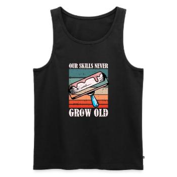 Painter Varnisher - Men's Premium Organic Tank Top - black - Front - Michal (187cm)
