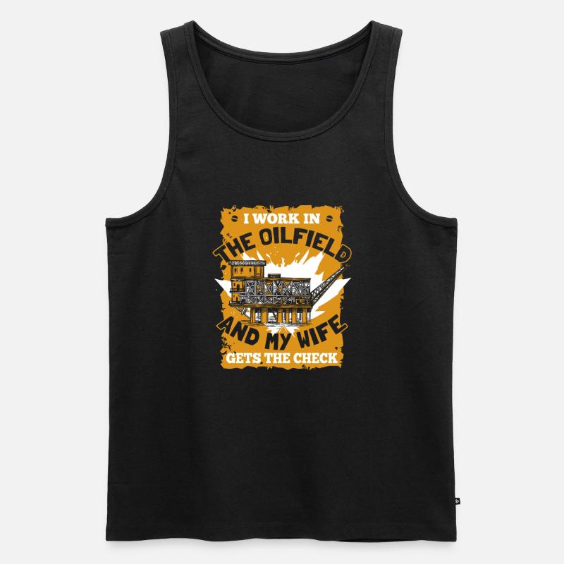 Ölfeld Bohrinsel Ehefrau - Männer Premium Bio Tank Top - Schwarz